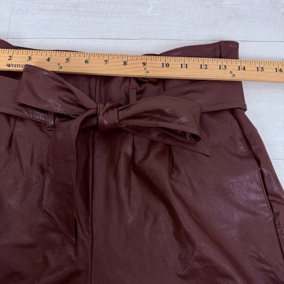 Commando Vegan Faux Leather Paperbag Pants Size Medium Ox Blood Red Grunge‎ Fall - Picture 12 of 16